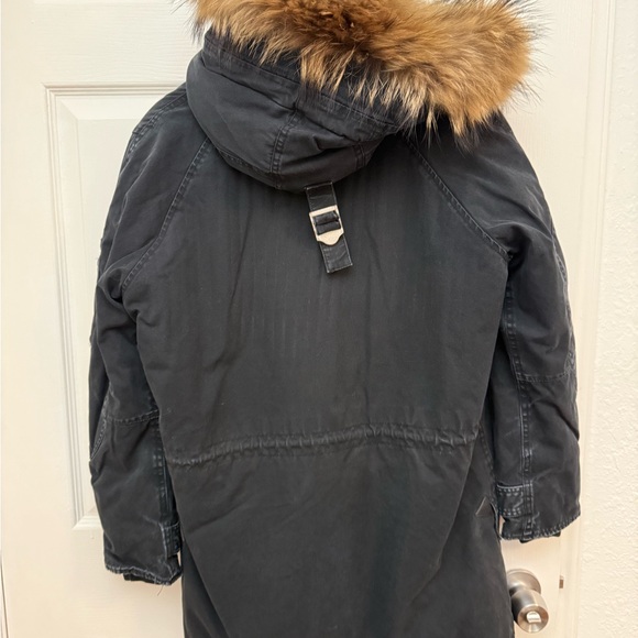 Mousy Black Parka with Faux Fur Hood - Picture 2 of 4